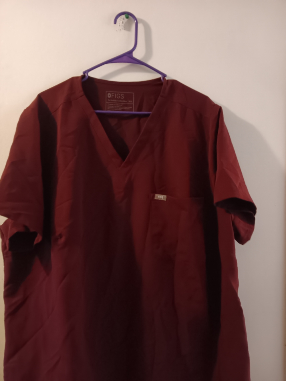womens Figs Maroon Scrub Top Size 5x